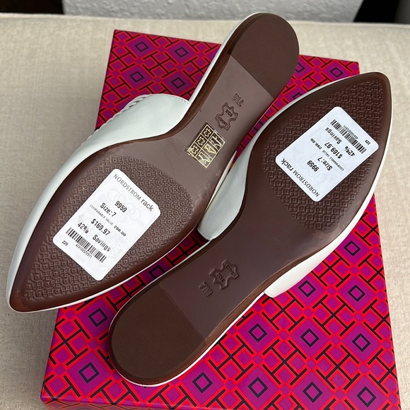 TORY BURCH Sienna flat slide leather mules white size 7 - Picture 8 of 17